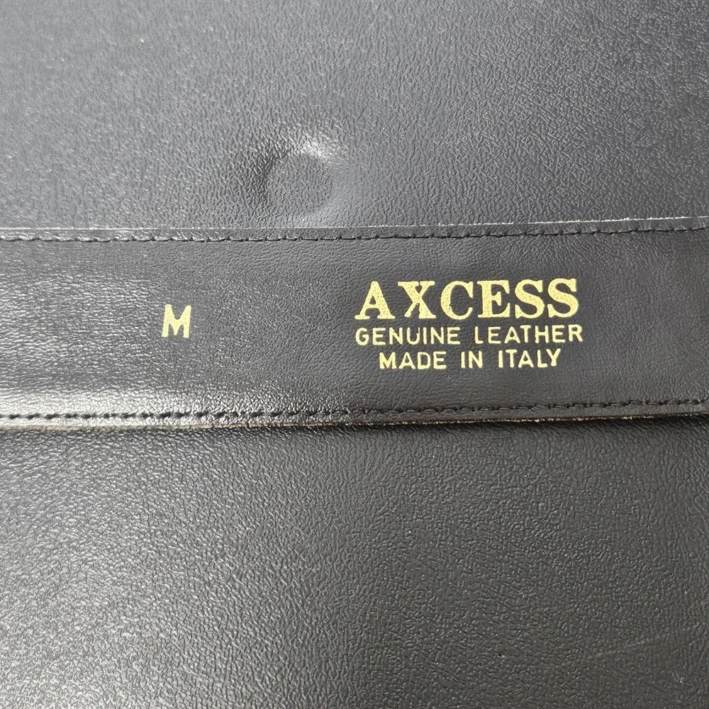 Axcess‎ Brown Crocodile Embossed Leather Belt Made in Italy Engraved Buckle M